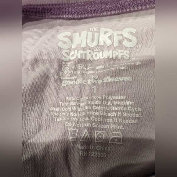 Torrid Smurfette Classic Fit Cotton Crew Seam Tee plus size 1x - Picture 11 of 11